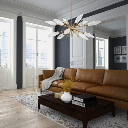 Rock Crystal Oval Starburst Chandelier