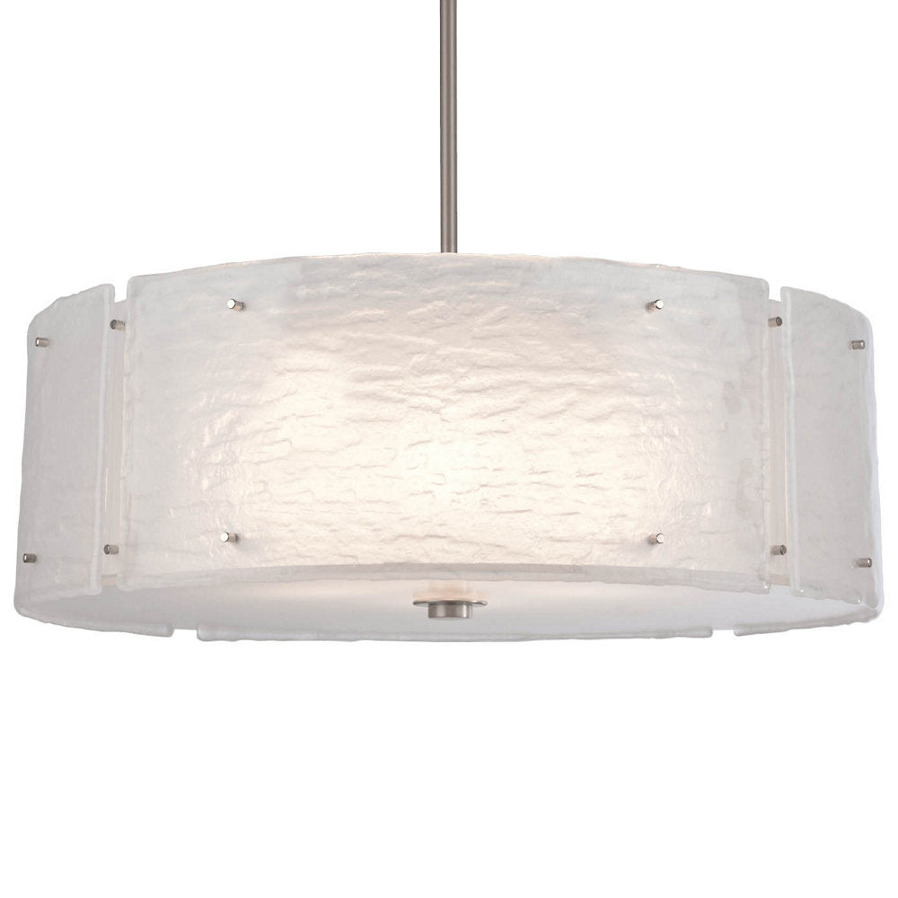 Textured Glass Drum Pendant