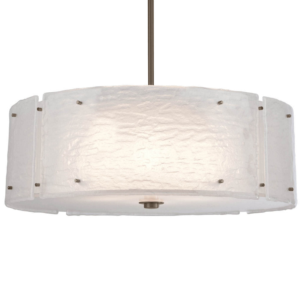 Textured Glass Drum Pendant