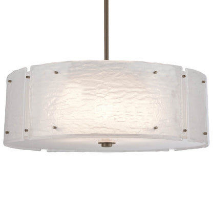 Textured Glass Drum Pendant