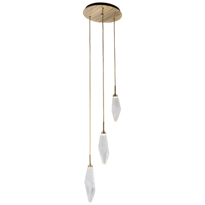 Rock Crystal Round Multi Light LED Pendant
