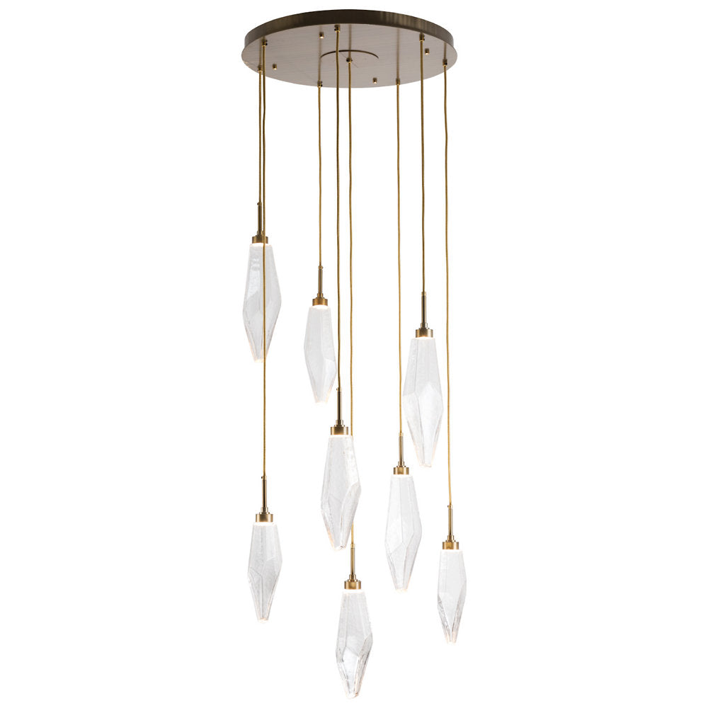 Rock Crystal Round Multi Light LED Pendant