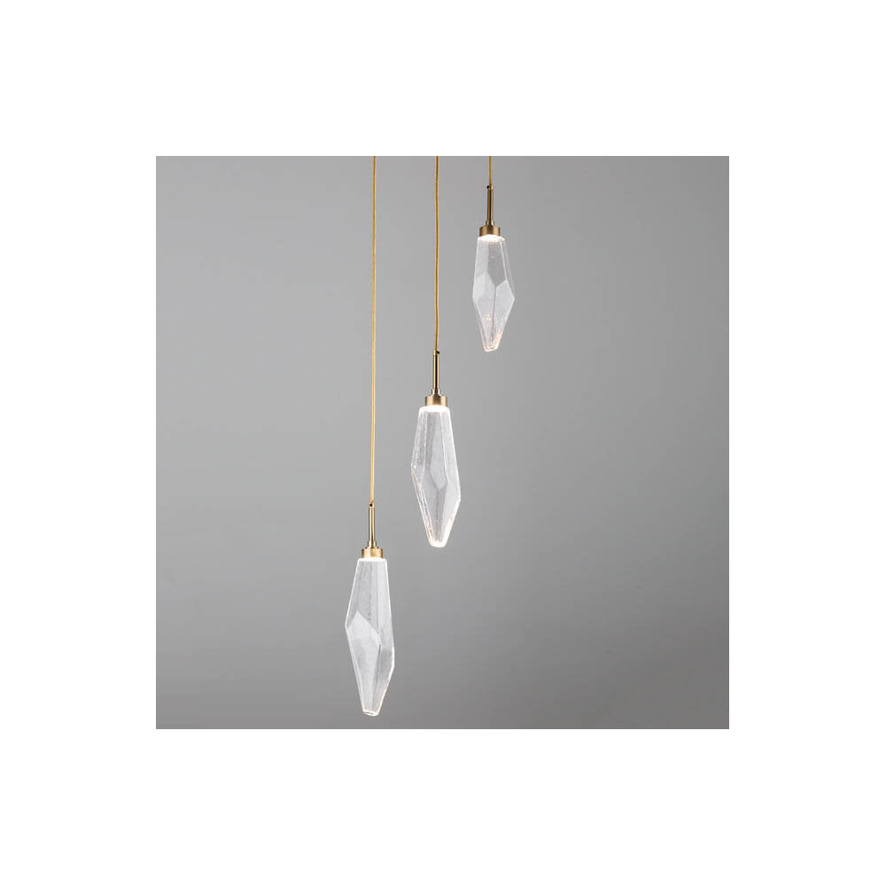 Rock Crystal Round Multi Light LED Pendant