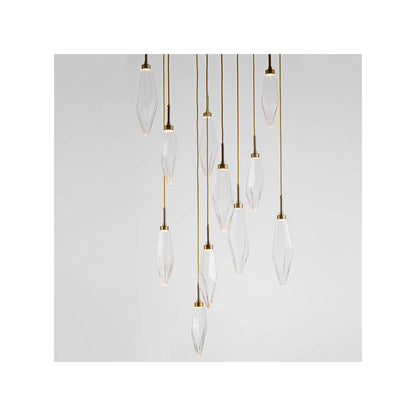 Rock Crystal Round Multi Light LED Pendant