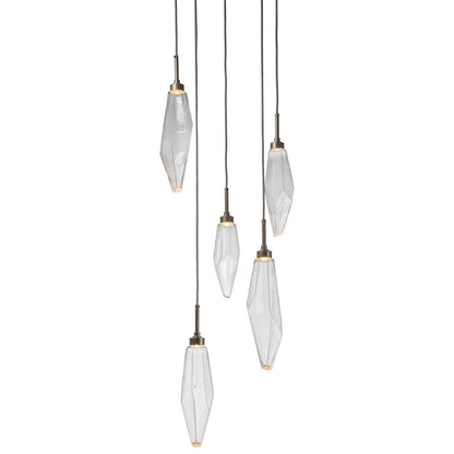 Rock Crystal Round Multi Light LED Pendant