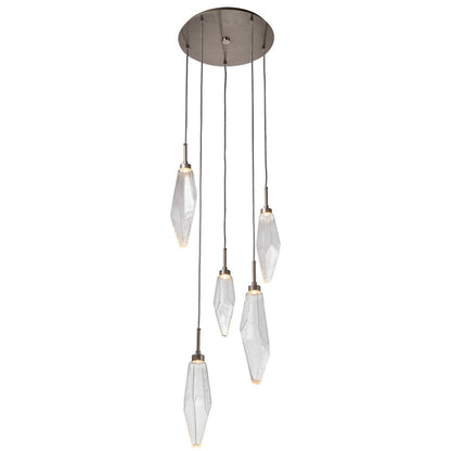 Rock Crystal Round Multi Light LED Pendant