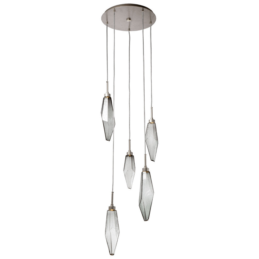 Rock Crystal Round Multi Light LED Pendant