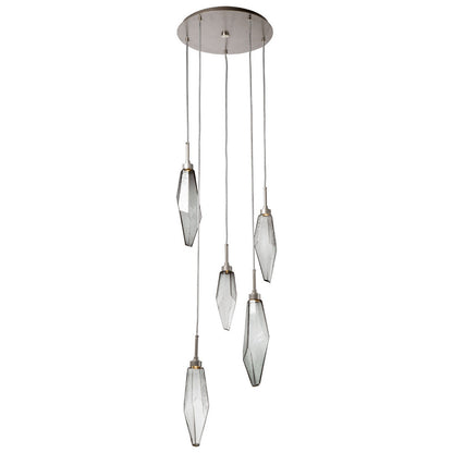 Rock Crystal Round Multi Light LED Pendant