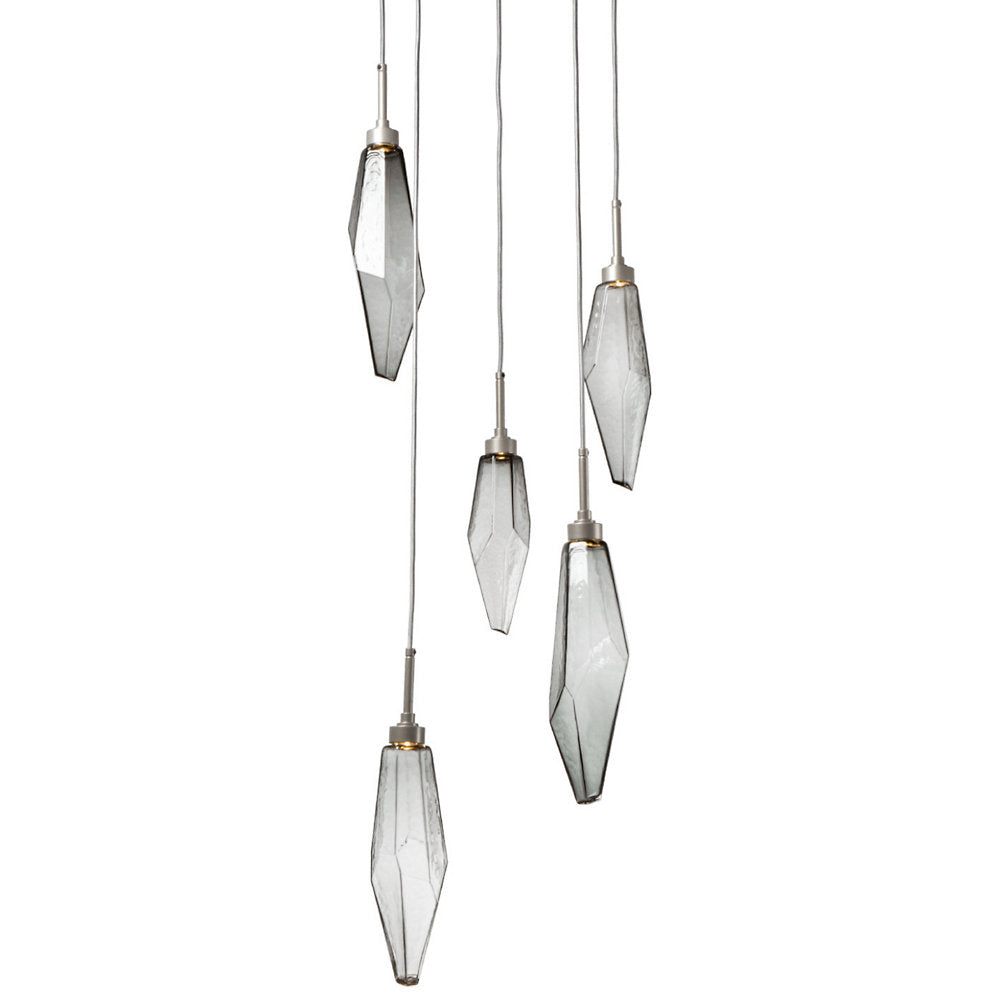 Rock Crystal Round Multi Light LED Pendant