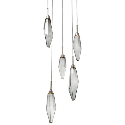 Rock Crystal Round Multi Light LED Pendant