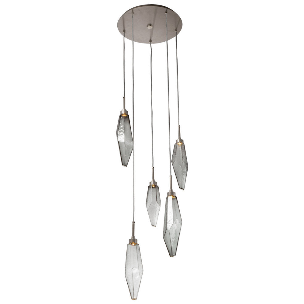 Rock Crystal Round Multi Light LED Pendant