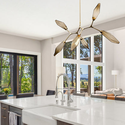 Rock Crystal Modern Branch LED Chandelier