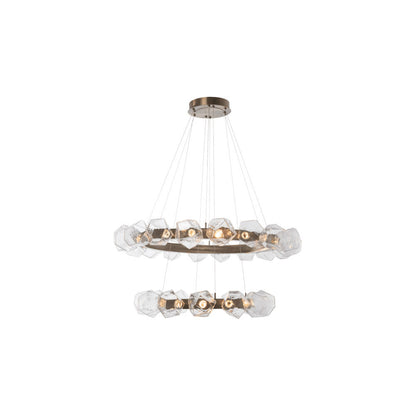 Gem Radial Ring Two-Tier LED Chandelier