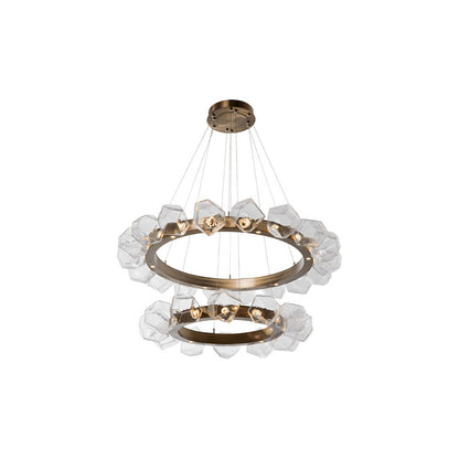 Gem Radial Ring Two-Tier LED Chandelier