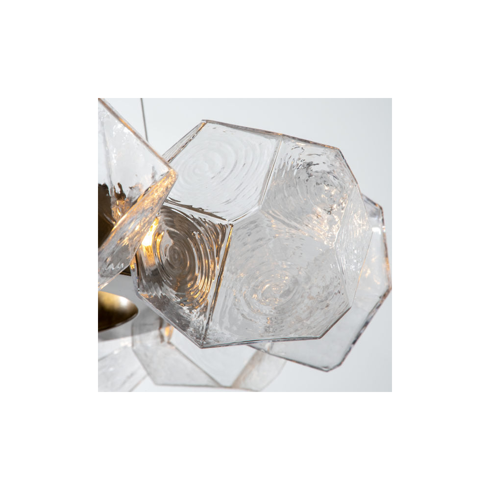 Gem Radial Ring Two-Tier LED Chandelier
