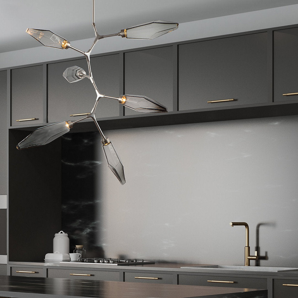 Rock Crystal Modern Vine LED Chandelier