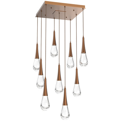 Raindrop Square LED Multi-Light Pendant