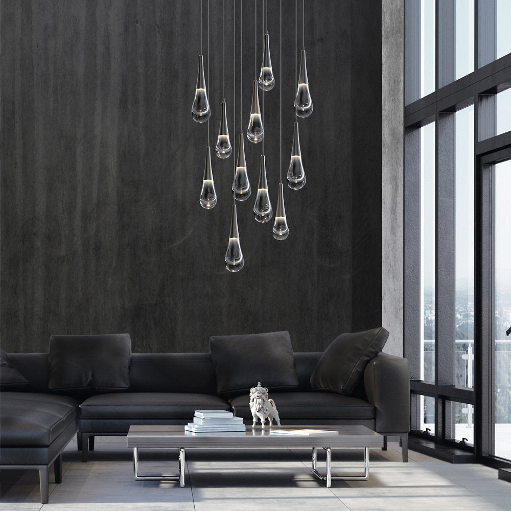 Raindrop Round LED Multi-Light Pendant