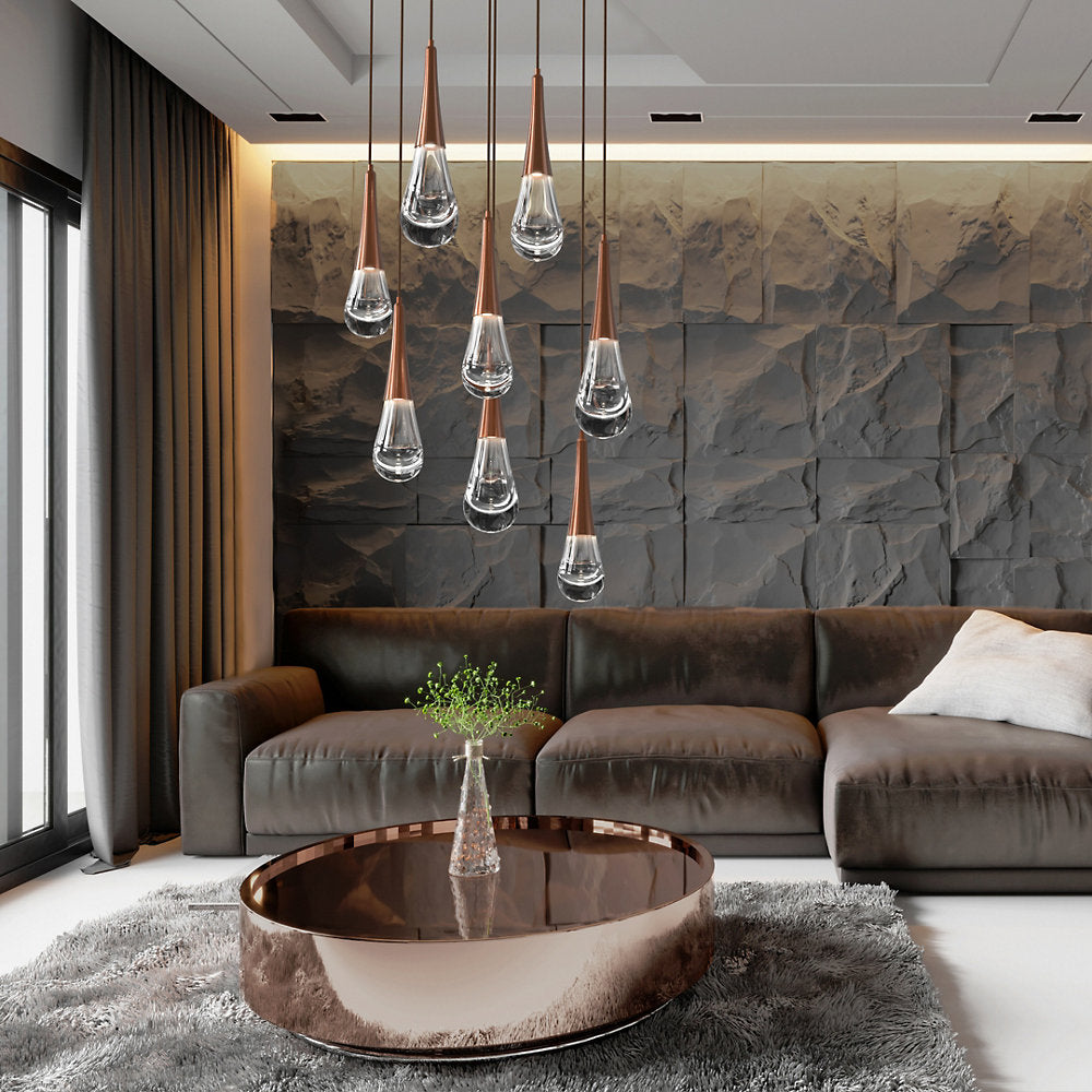 Raindrop Round LED Multi-Light Pendant