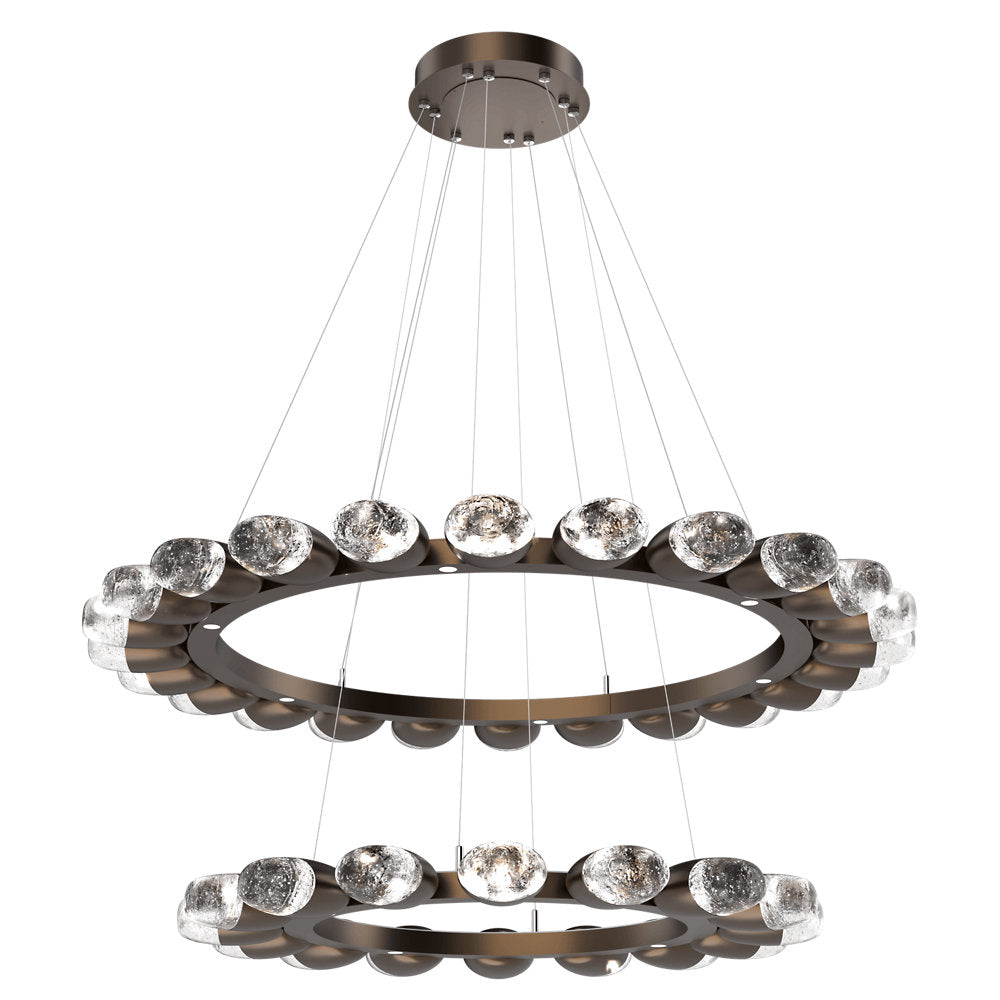 Pebble LED Double Ring Chandelier