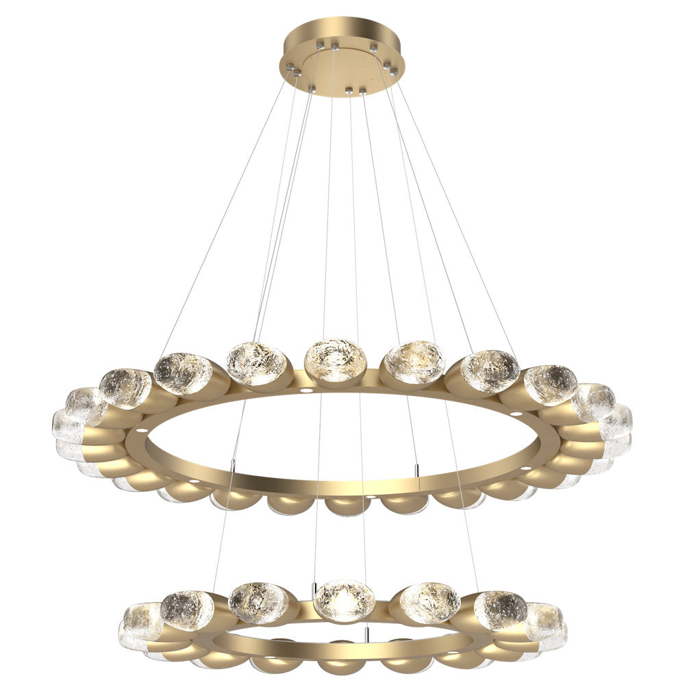 Pebble LED Double Ring Chandelier