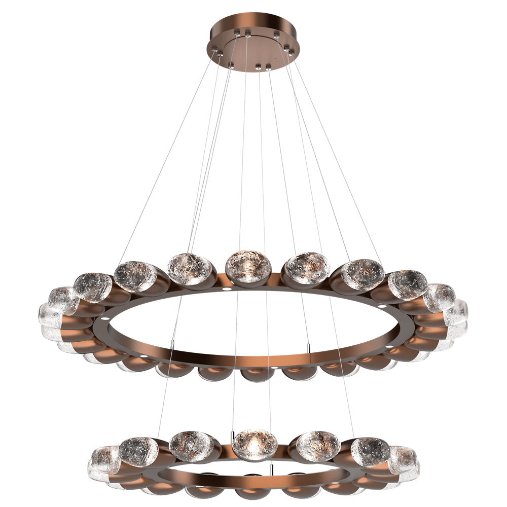 Pebble LED Double Ring Chandelier