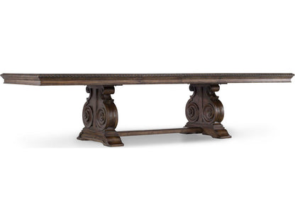 Rhapsody 88-128 Inch Rectangle Dining Table Walnut Colored Rustic Finish