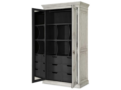 Boheme Bilzen Wardrobe in Whitewash with Merion Blue Interior