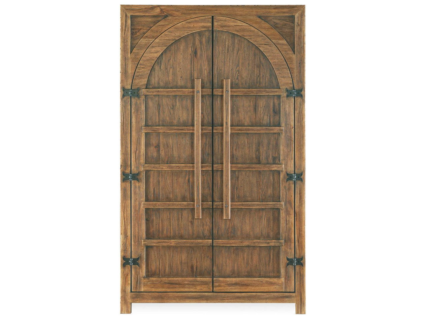 Big Sky Wardrobe Armoire in Vintage Natural Brown with Wood Bar Hardware