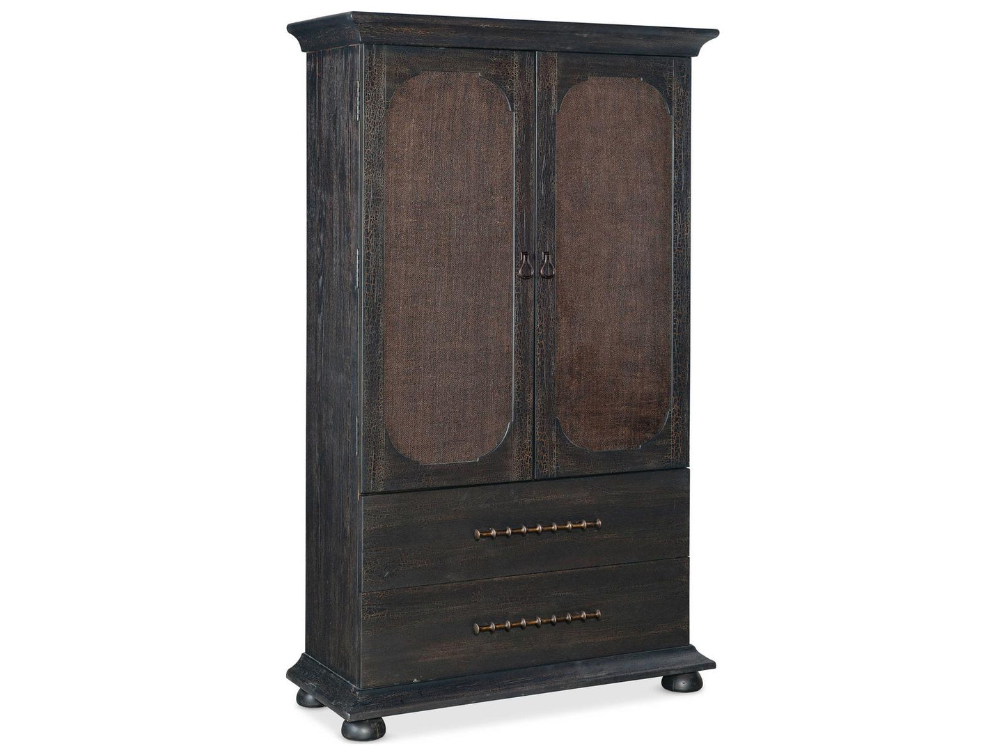 Big Sky Small Wardrobe Charred Timber Finish with Burlap Inlay