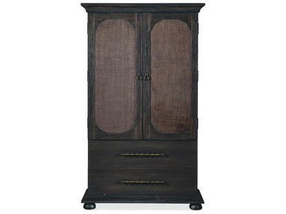 Big Sky Small Wardrobe Charred Timber Finish with Burlap Inlay