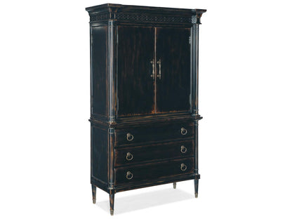 Charleston Jewelry Armoire in Black Cherry with Antique Bronze Hardware