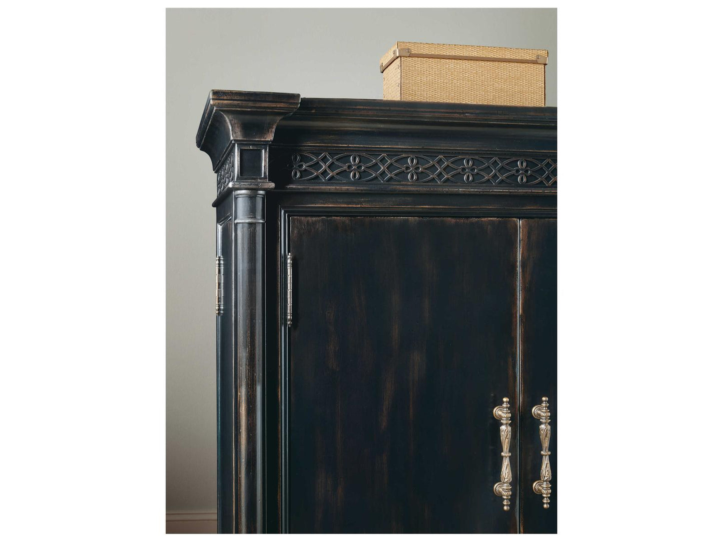 Charleston Jewelry Armoire in Black Cherry with Antique Bronze Hardware