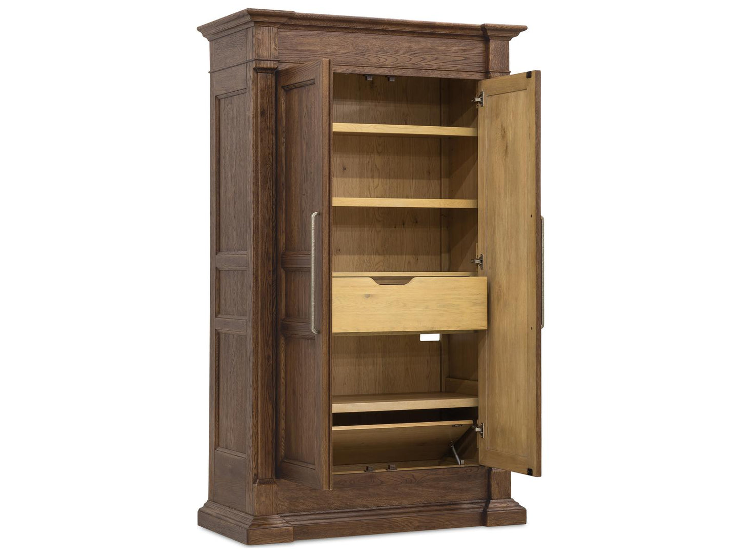 Driftwood Armoire with Worn Saddle Finish