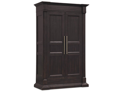Driftwood Armoire with Two Doors and Hidden Storage in Burnt Timber