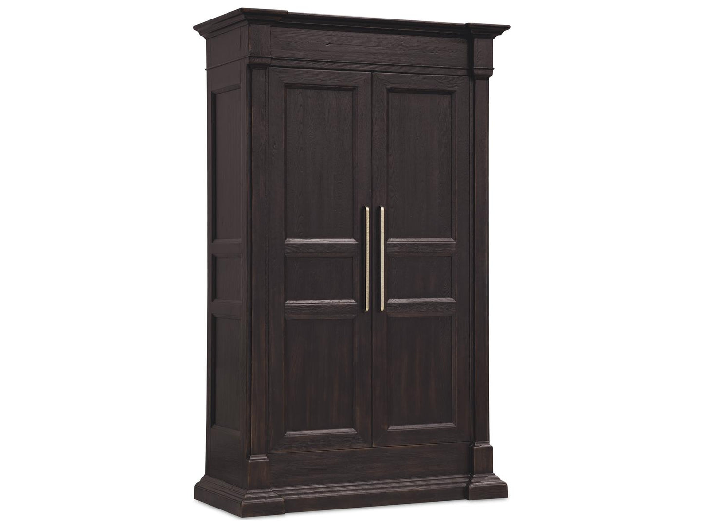 Driftwood Armoire with Two Doors and Hidden Storage in Burnt Timber