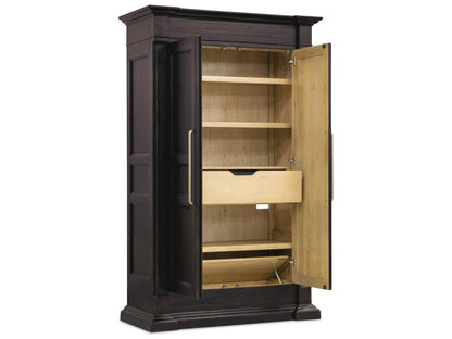 Driftwood Armoire with Two Doors and Hidden Storage in Burnt Timber