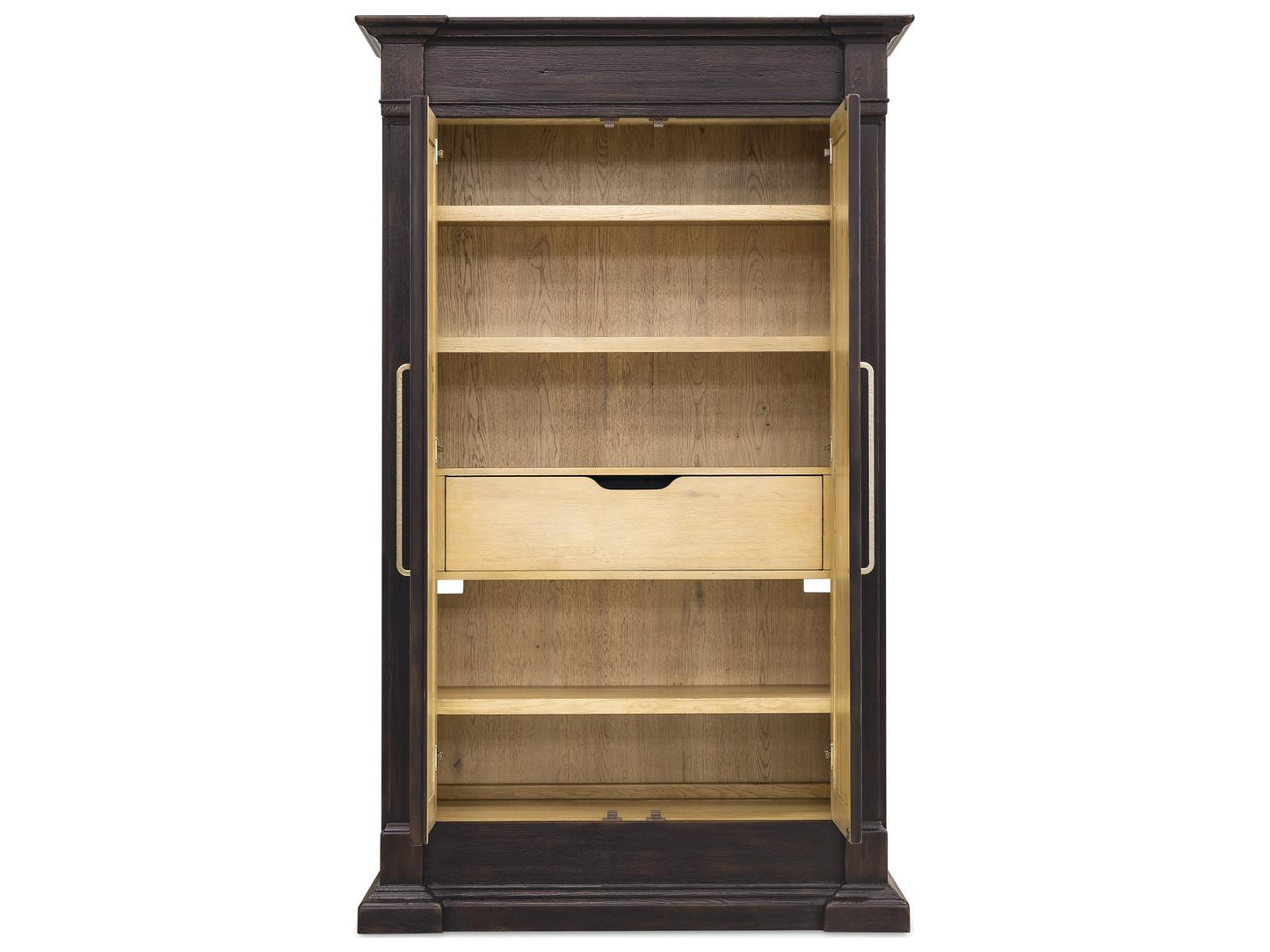 Driftwood Armoire with Two Doors and Hidden Storage in Burnt Timber