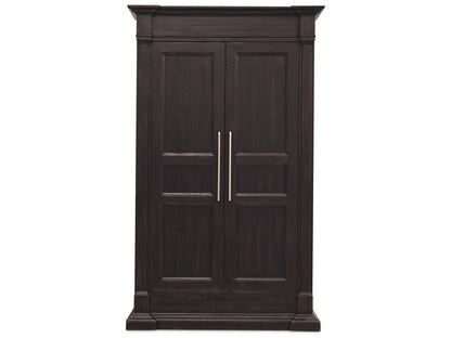 Driftwood Armoire with Two Doors and Hidden Storage in Burnt Timber