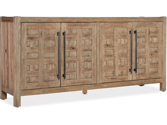 Vineyard Row 80-Inch Oak Wood Sonoma Sideboard with Travertine Top
