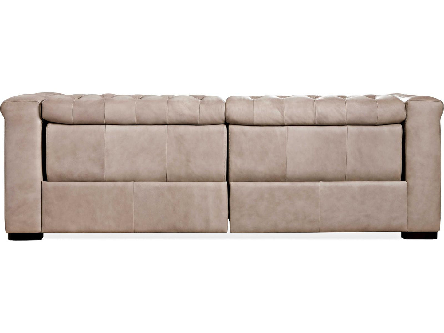 Savion Power Reclining Leather Sofa with Power Headrests in Giovanni Taupe