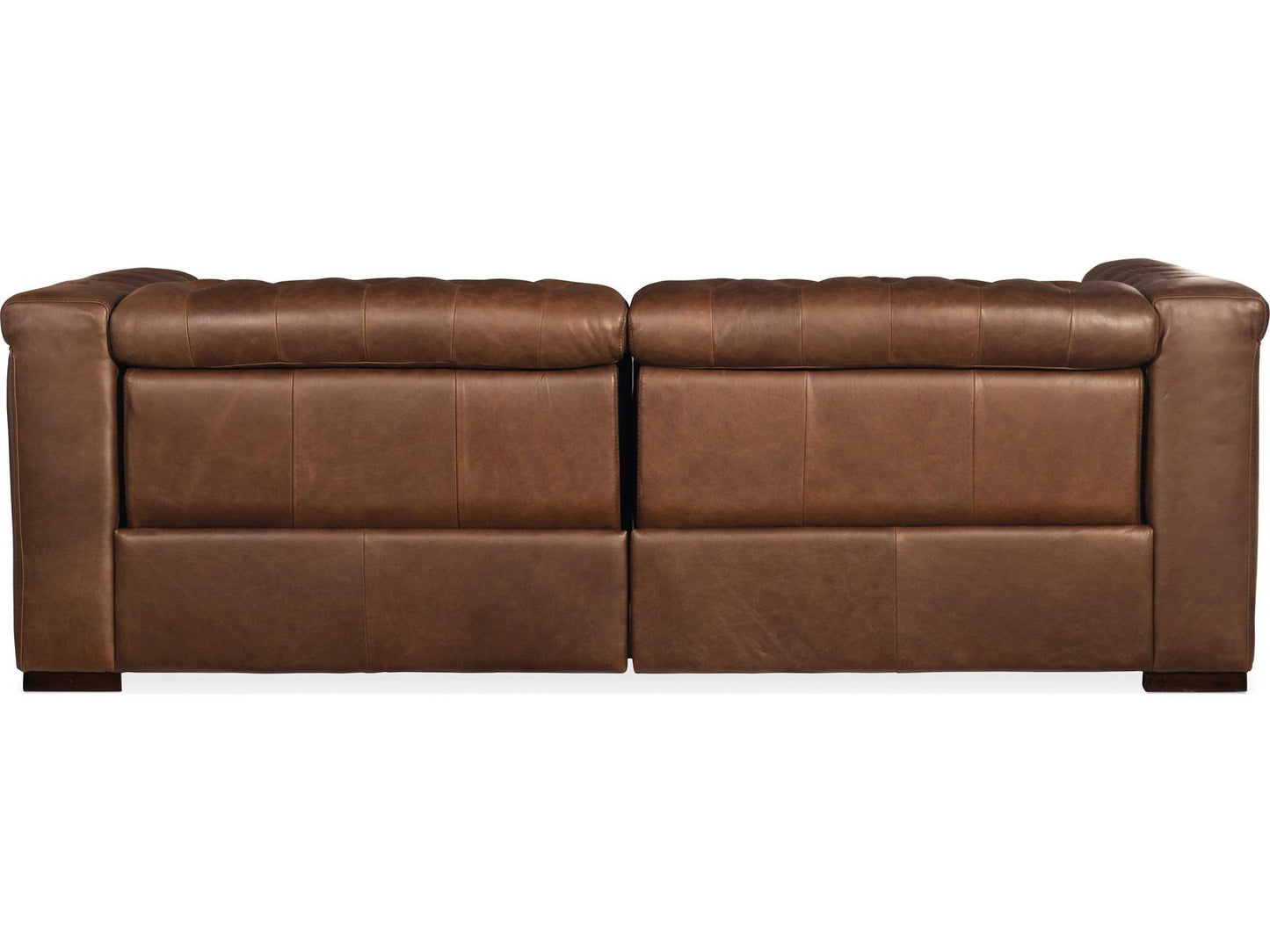 Savion Power Reclining Aniline Leather Sofa with Power Headrests in Saddlebag Lodge