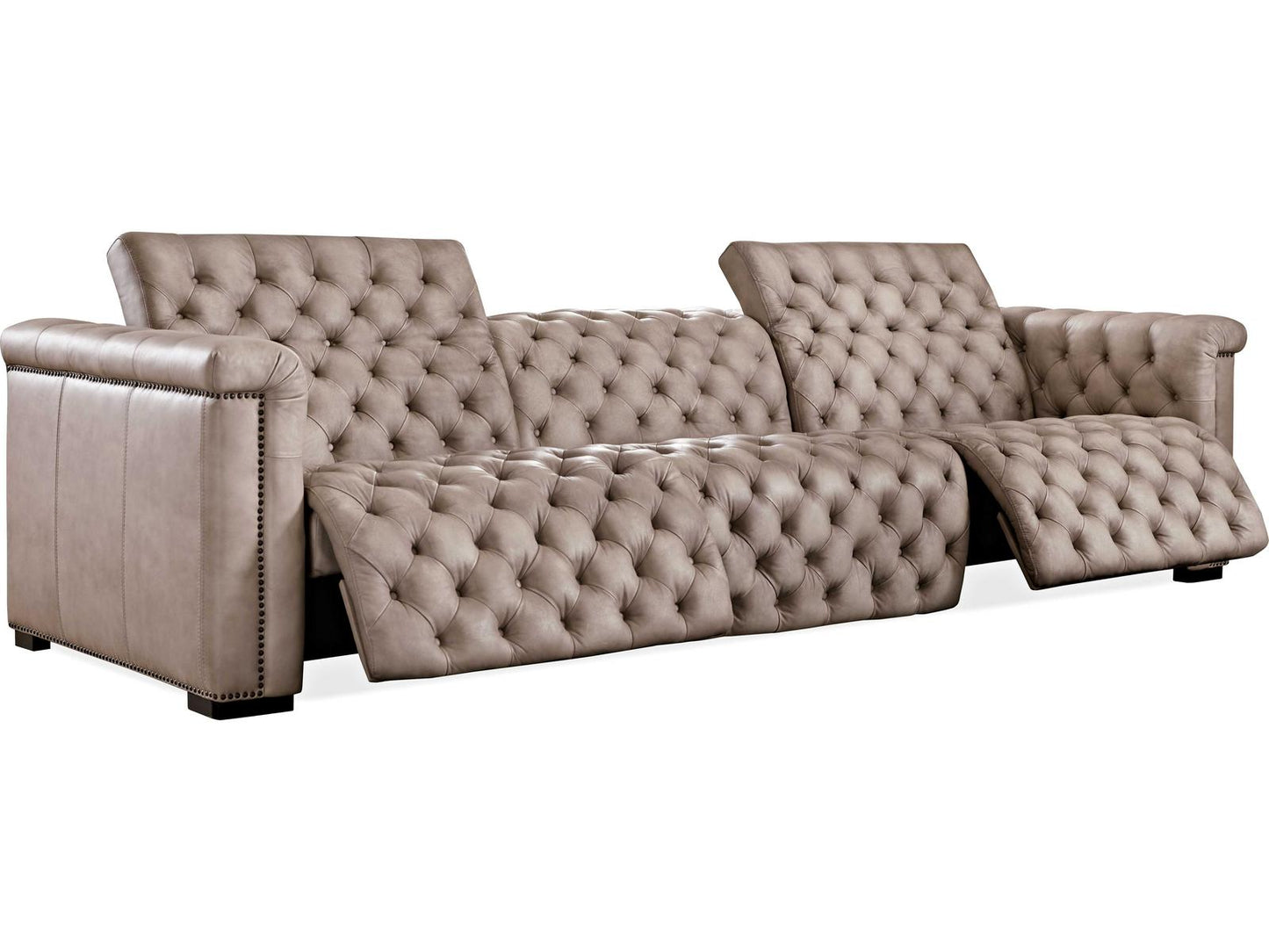 Savion Grandier Power Reclining Sofa with Power Headrest in Giovanni Taupe Leather