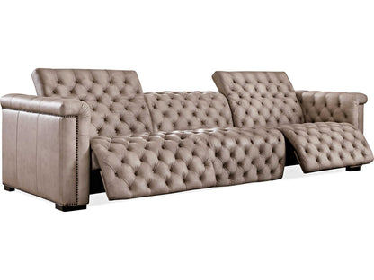 Savion Grandier Power Reclining Sofa with Power Headrest in Giovanni Taupe Leather