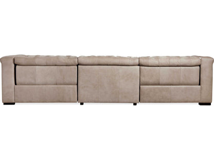 Savion Grandier Power Reclining Sofa with Power Headrest in Giovanni Taupe Leather