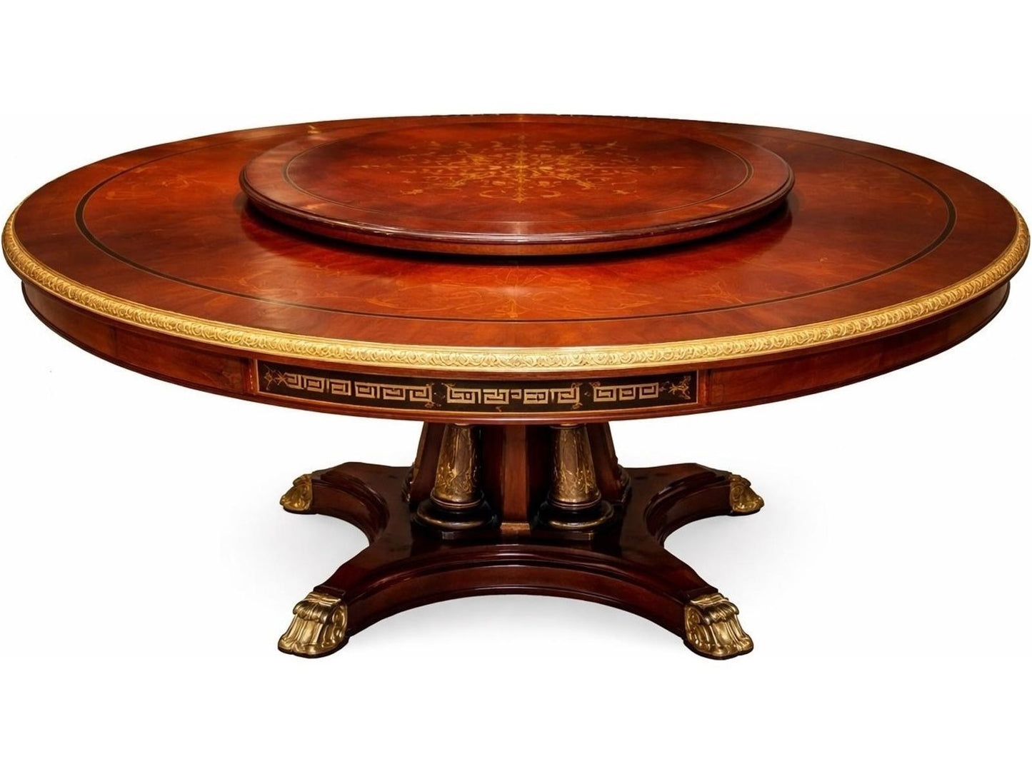 E-16 Round Wood Dining Table with Curved Legs