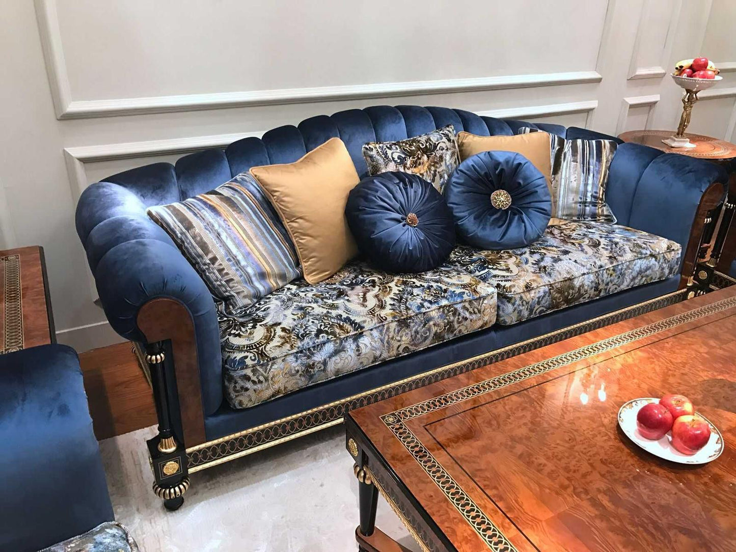 E-69 Blue Upholstered Sofa