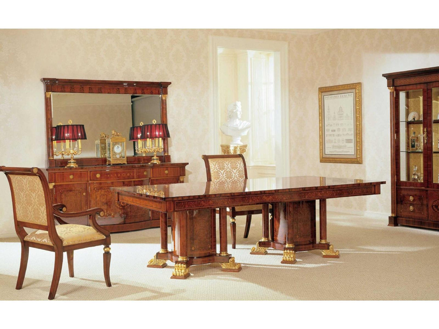 Op-710 Rectangular Dining Table in Walnut Gloss Finish
