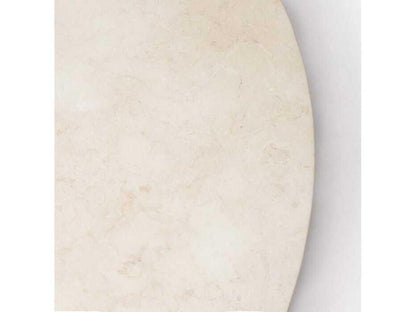 Laurel Round Marble Coffee Table with Fluted Oak Base