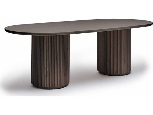 Laurel 94-Inch Oval Wood Dining Table in Mocha